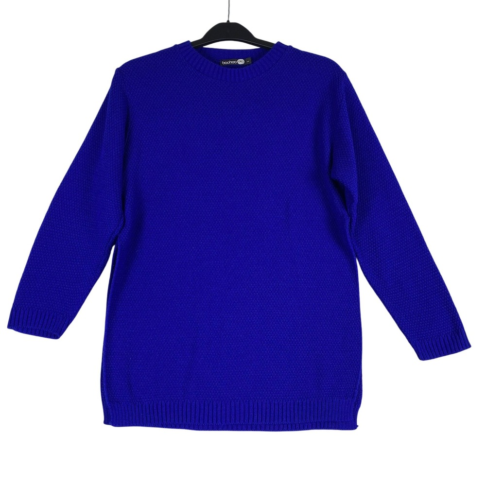 Boohoo Tall Size L Blue Knit‎ Sweater Long Sleeve Casual Womens